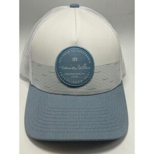 Travis Mathew Trucker Hat Mens L-XL Blue White Mesh Back Flexfit Yupoong Cap
